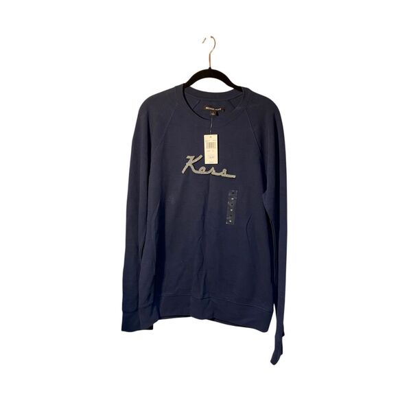 NWT, Michael Kors, men’s midnight, blue, long sleeve sweatshirt, size medium - Picture 2 of 6